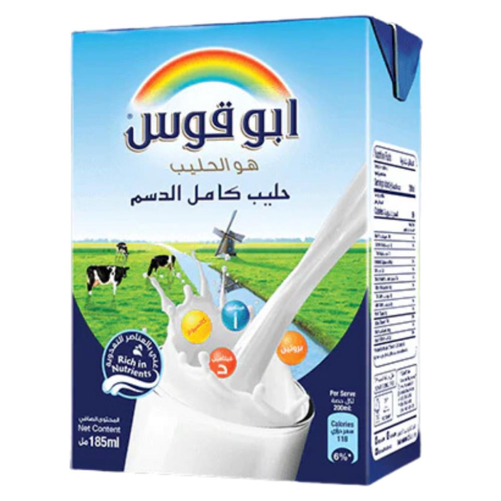 ابو قوس حليب كامل الدسم 185 مل